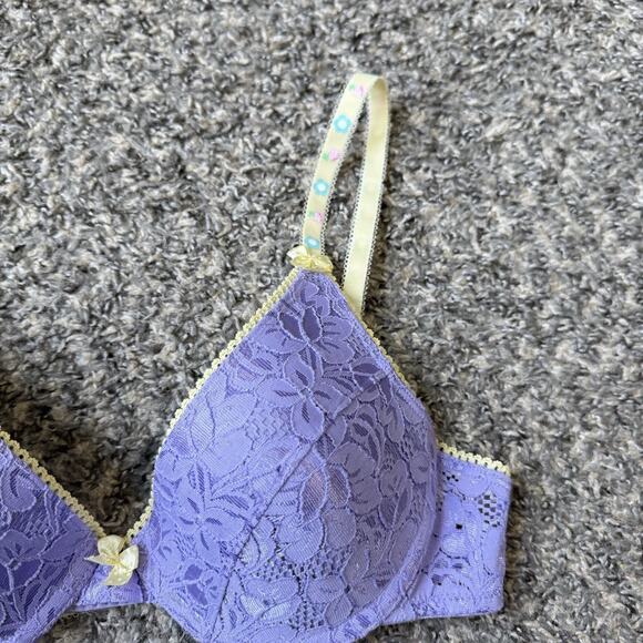 VTG 90s Y2K LEI Kawaii Coquette Cutesy Balconette Bra Sz 36B Mallcore Lace New - Picture 2 of 6